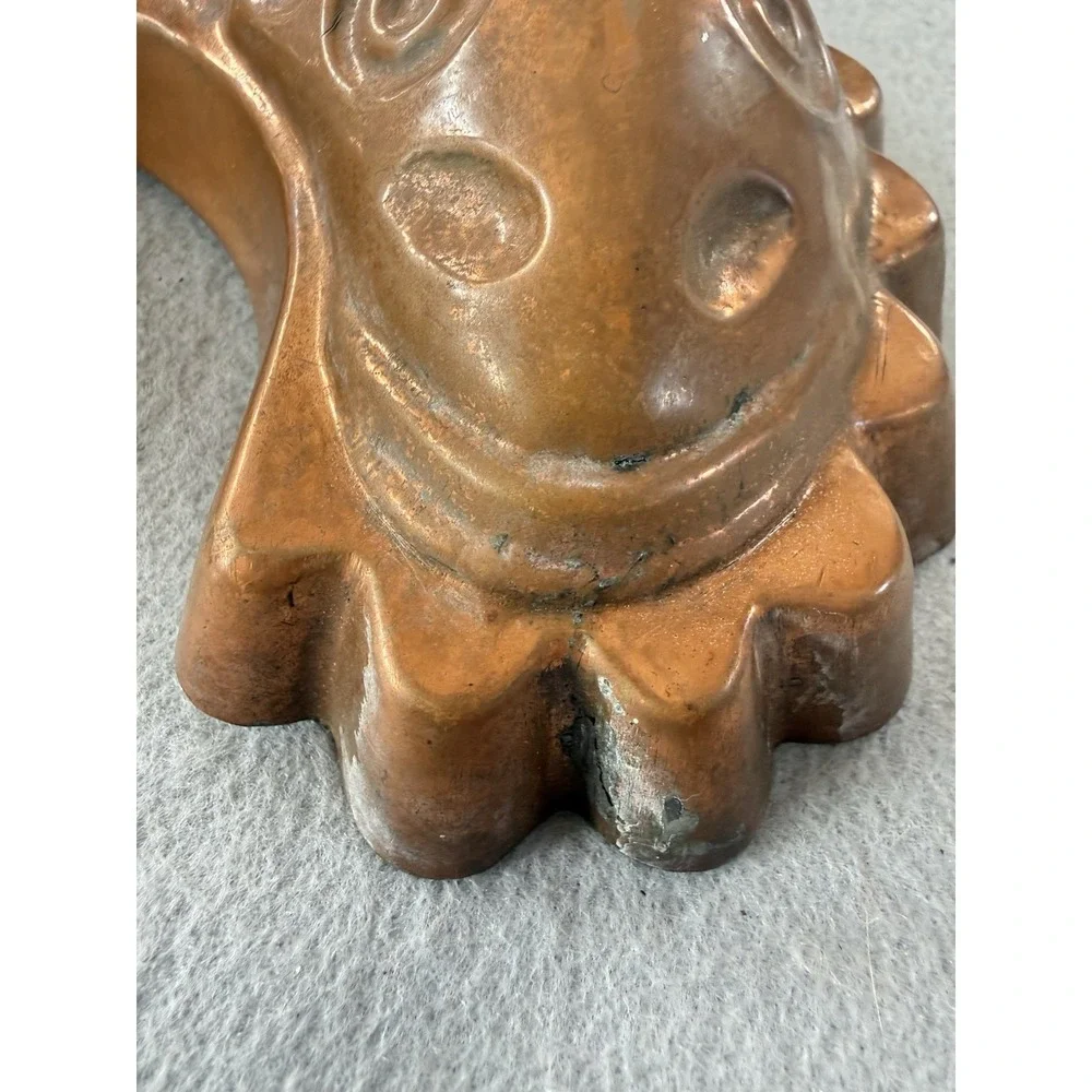 Vintage Made in England Copper Fish Mold Tin Lined 10